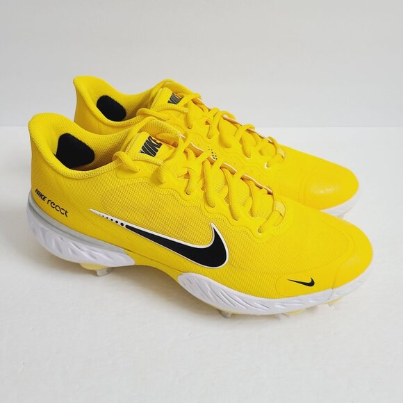NEW Nike Alpha Huarache Elite 3 Baseball Cleats CZ6543-700 Size 10.5 Yellow - Picture 3 of 7